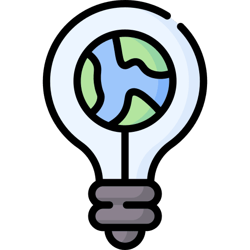 Light bulb save the planet idea green icon Light bulb save the planet idea green icon