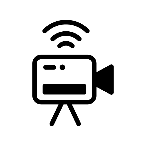 Live online streaming video camera icon Live online streaming video camera icon
