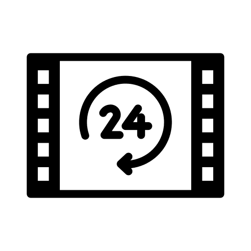24 hours online service movie icon 24 hours online service movie icon