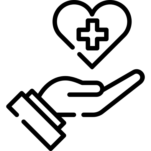 Healthcare medical service hand first aid icon