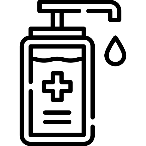 Antiseptic hydroalcoholic gel bottle hand sanitizer icon Antiseptic hydroalcoholic gel bottle hand sanitizer icon