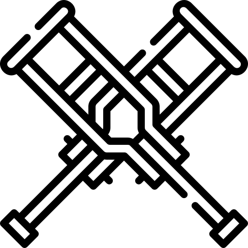 Crutches amputation healthcare and medical rehabilitation icon Crutches amputation healthcare and medical rehabilitation icon