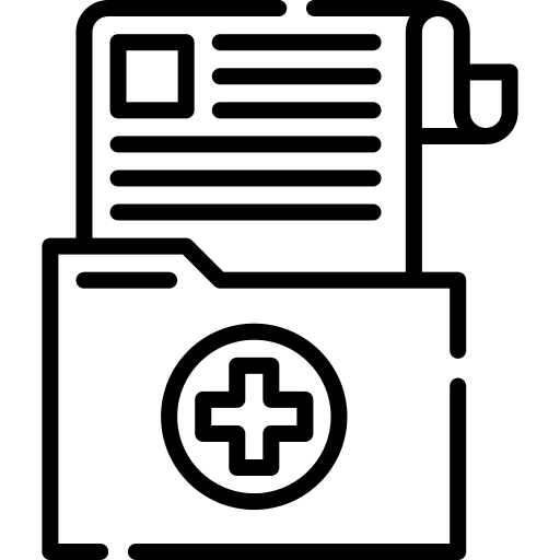 Medical record medical history health report folder icon Medical record medical history health report folder icon