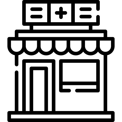 Pharmacy drug architecture and city pharmacy icon Pharmacy drug architecture and city pharmacy icon