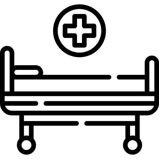 Hospital bed medical assistance emergency healthcare and medical icon Hospital bed medical assistance emergency healthcare and medical icon