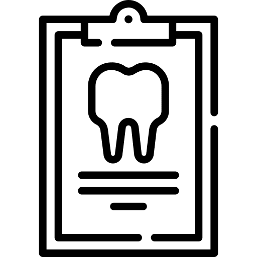 Medical record tooth clipboard dental care icon Medical record tooth clipboard dental care icon