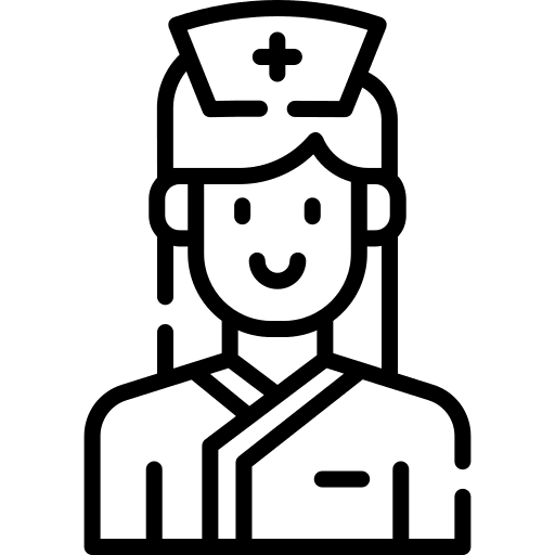 Nurse woman caucasian black hair icon Nurse woman caucasian black hair icon