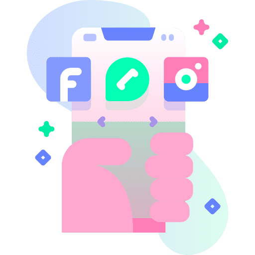 Apps smartphone hand social media icon