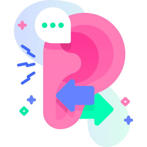 Ear audio listen communications icon Ear audio listen communications icon