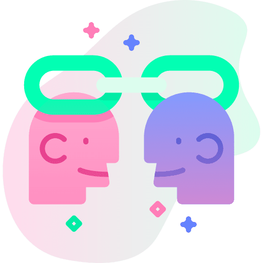 Linked people user connection icon