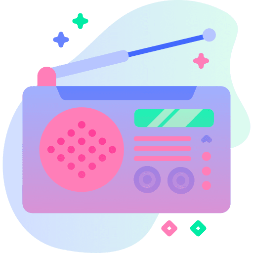 Radio technology player retro icon