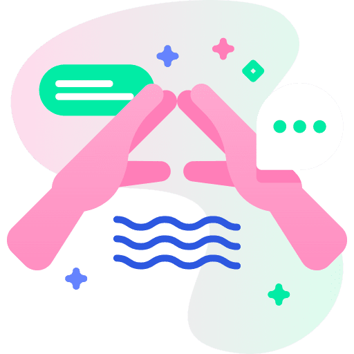 Gesture hands speech bubble sign language icon Gesture hands speech bubble sign language icon