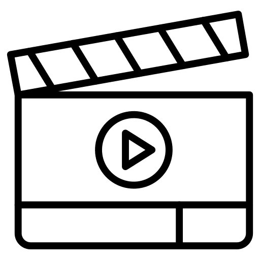 Clapper entertainment clapperboard movies icon