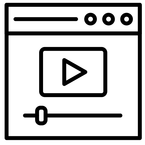 Video player music and multimedia play button website icon Video player music and multimedia play button website icon