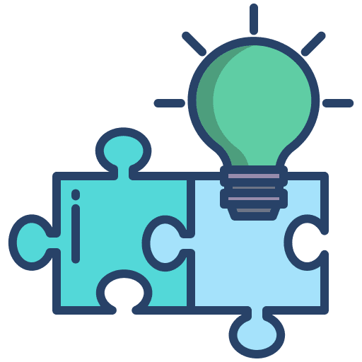 Idea marketing jigsaw light bulb icon
