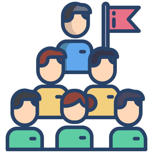 Team leader business and finance boss teamwork icon