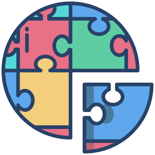 Puzzle management company team icon