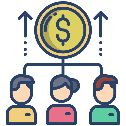 Team work business and finance loan dollar icon