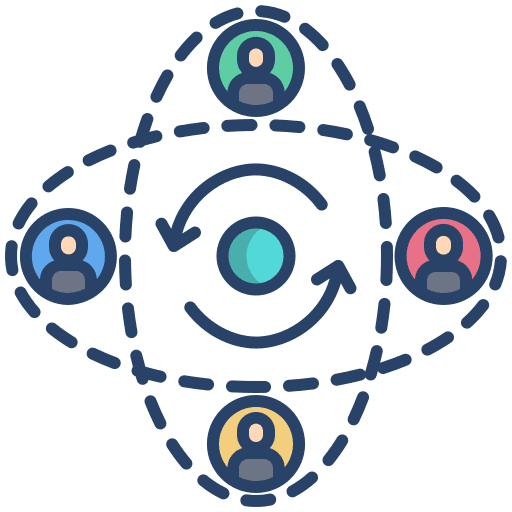 Team work recruit selection process process icon