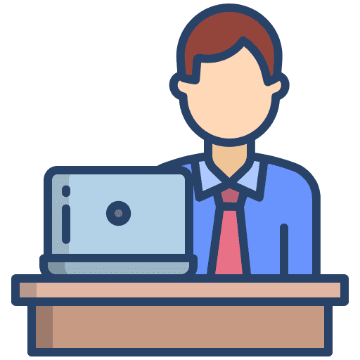 Worker computer employee person icon