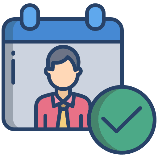 Day time and date man approve icon