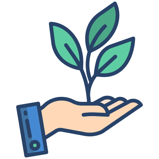 Growth leaves farming and gardening plant icon