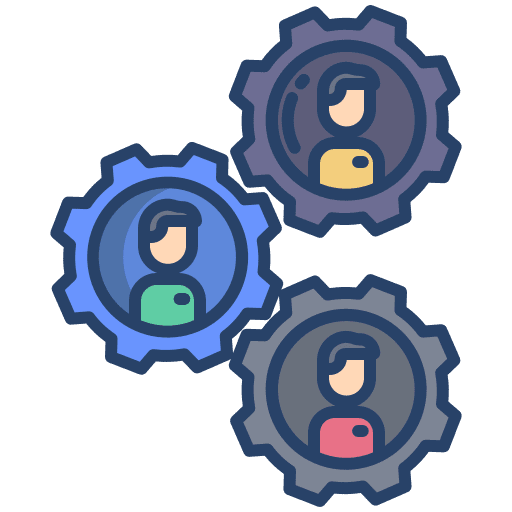 Team work human resources settings team work icon