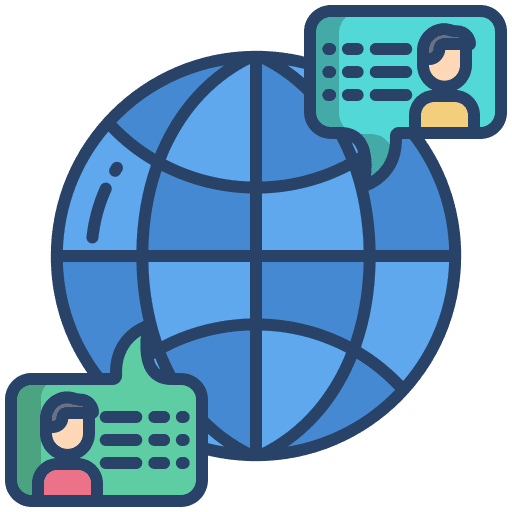 Chat internet worldwide globe icon