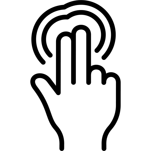 Double tap two fingers two hand icon Double tap two fingers two hand icon