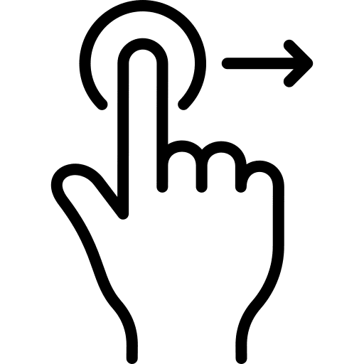 Hand drag fingers to icon