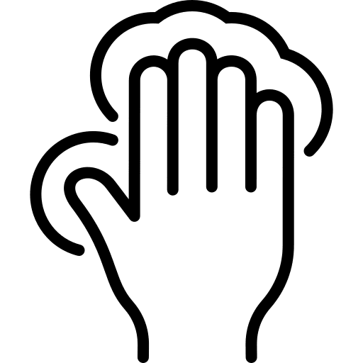 Tap hands and gestures sign language five fingers icon