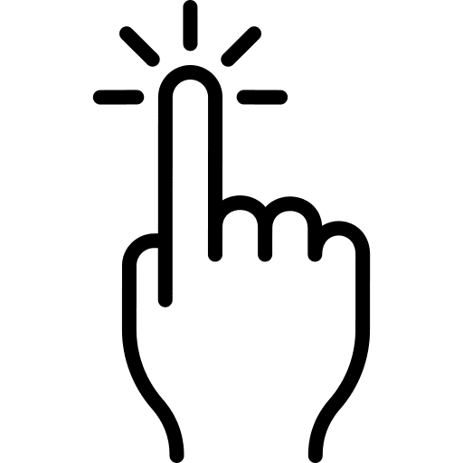 Tap touch finger click here icon