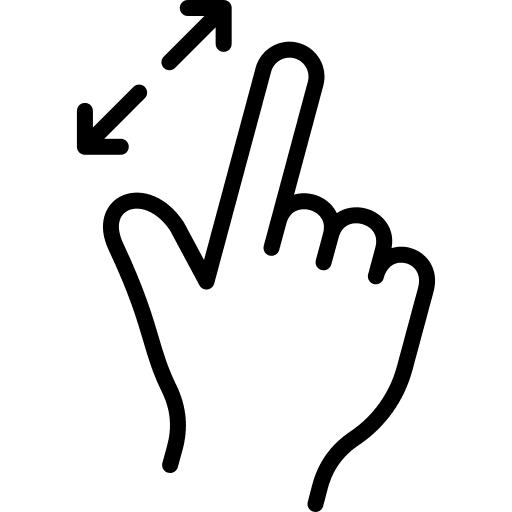 Zoom in hands and gestures hand touch icon