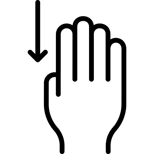 Swipe down cursor gestures swipe down icon Swipe down cursor gestures swipe down icon