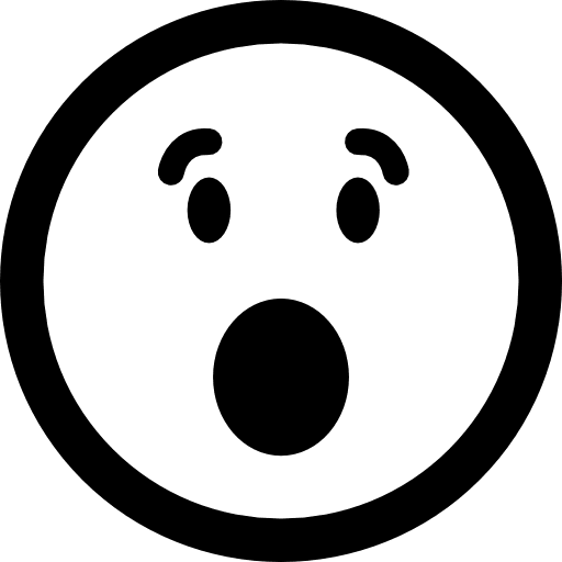 Surprised emoticon square face with open eyes and mouth eyes emoticon surprised icon