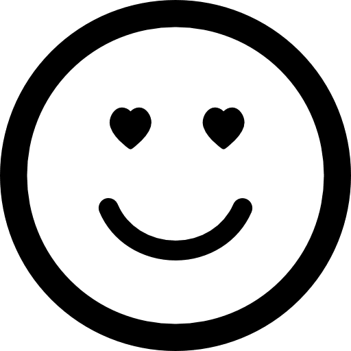 Emoticon in love face with heart shaped eyes in square outline smiling in love square icon