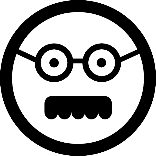 Male square face with glasses and mustache mustache face emoticon icon