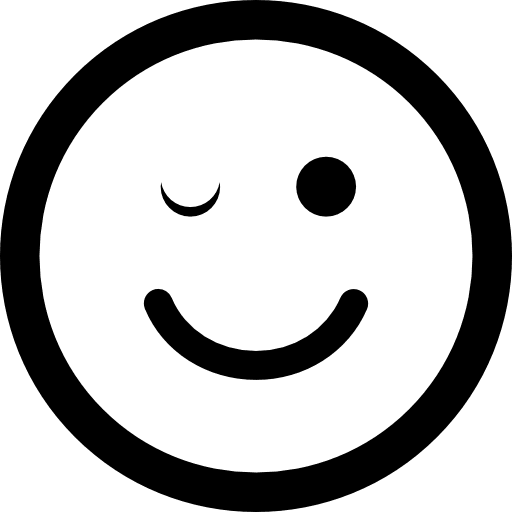 Wink emoticon of rounded square face faces winking face icon