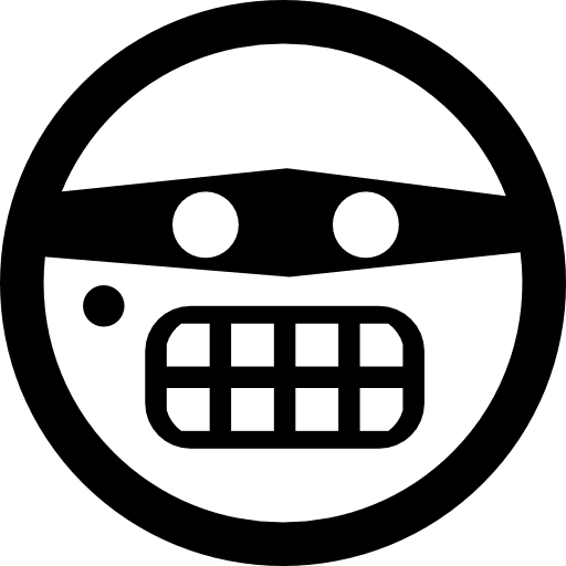 Emoticon criminal face with eyes mask square emoticons square emoticon icon