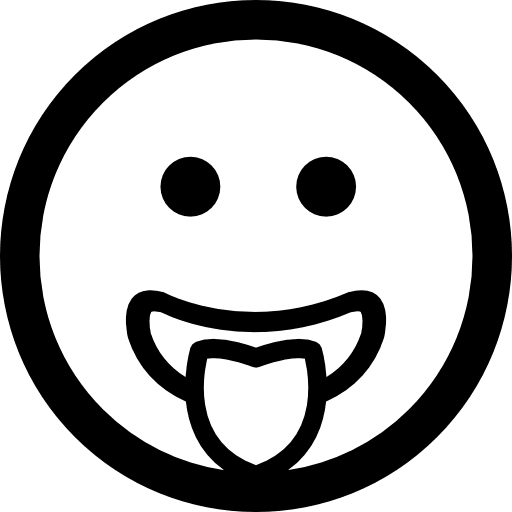 Emoticon square rounded face with tongue out of the mouth faces face emoticon icon