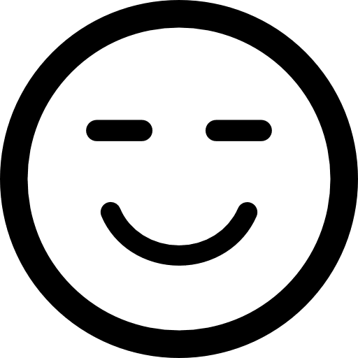 Smiling emoticon square face with closed eyes smiling smile face icon