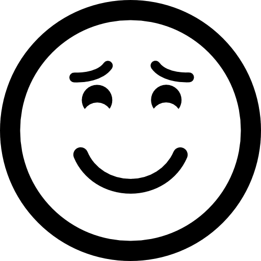 Smiling emoticon with raised eyebrows and closed eyes eyebrows face emoticon icon