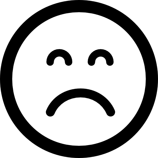 Sad emoticon square face with closed eyes faces emoticon closed icon