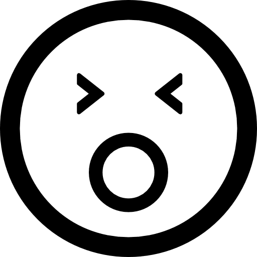 Yawning emoticon square face square yawning eyes icon