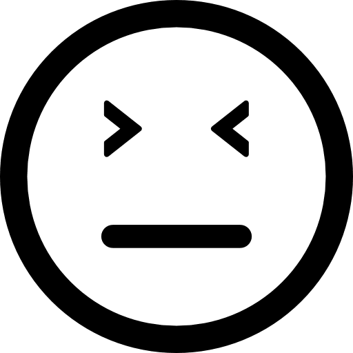 Emoticon square face with closed eyes and straight mouth line emoticon face emoticons square icon