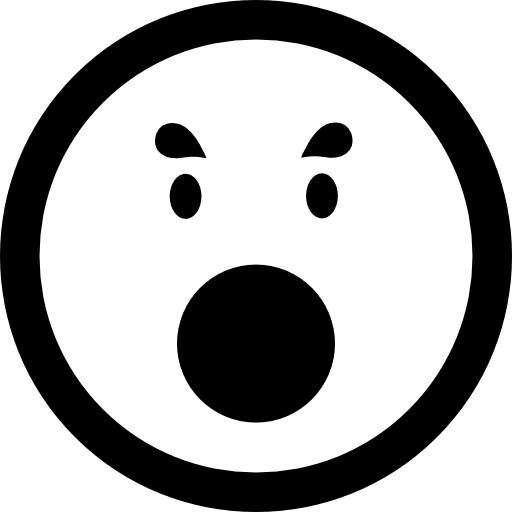 Emoticon square surprised face with open circular mouth faces square mouth icon