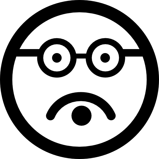 Intellectual emoticon square face glasses eyeglasses face icon