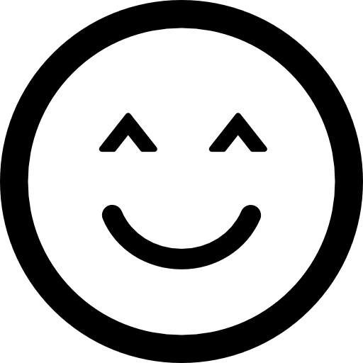 Smiley with closed eyes rounded square face smile smiling emoticon icon