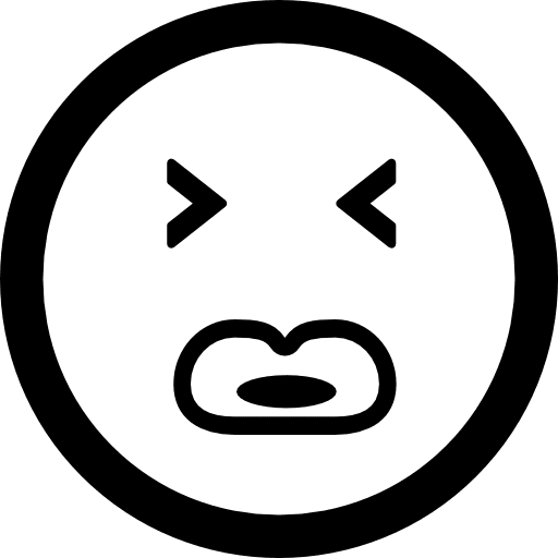 Emoticon square face with closed eyes and big lips faces closed lips icon