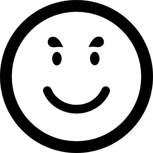 Smiling emoticon face in a square emoticons face interface icon